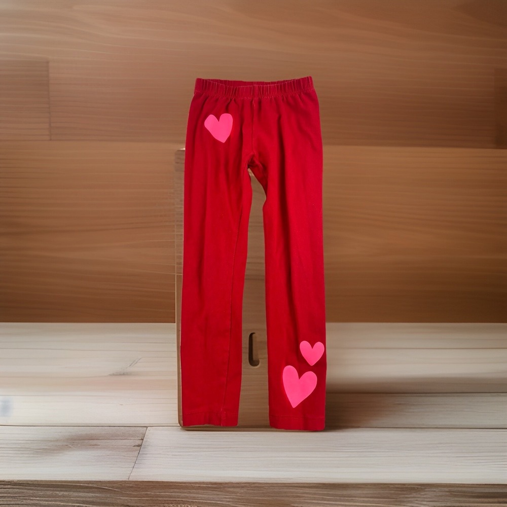 Cat & Jack Leggings‎ Youth XS 4-5 Year  Red Slim Fit Pull On Elastic Waist Girls - Picture 2 of 5
